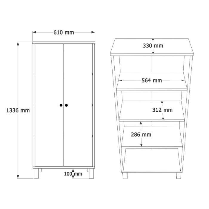 Hanah Home Armario Multiusos Nord - ND5-SW Blanco y Roble Hanah Home Armario Multiusos Nord - ND5-SW Blanco y Roble